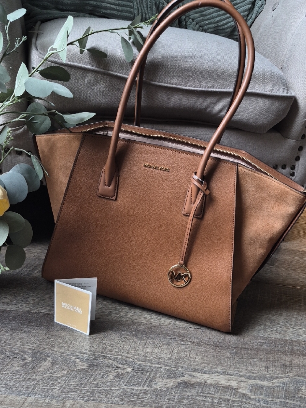 MICHAEL Michael Kors Avril Leather Top-Zip Satchel Extra Large Tode - Picture 3 of 16